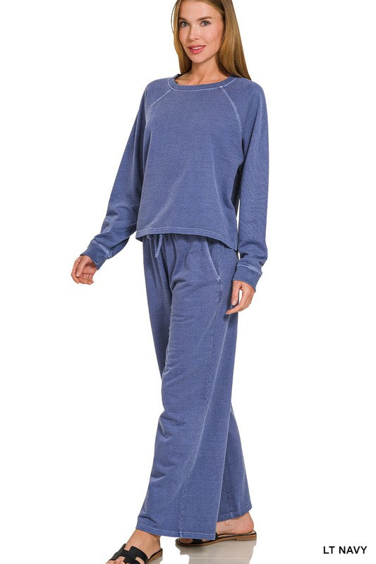 Washed Terry Pants Set