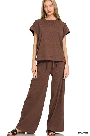 Ribbed Short Sleeve Set