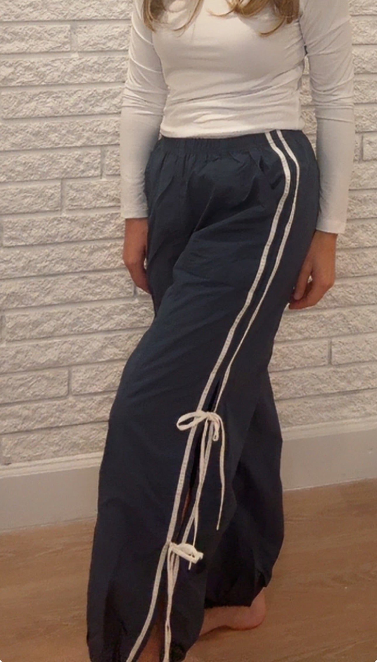 Side Stripe Tie Strap Jogger