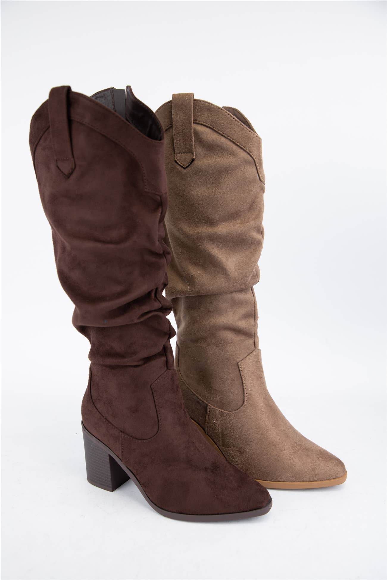SPEECH-3 SLOUCHY WESTERN BLOCK HEEL BOOTS