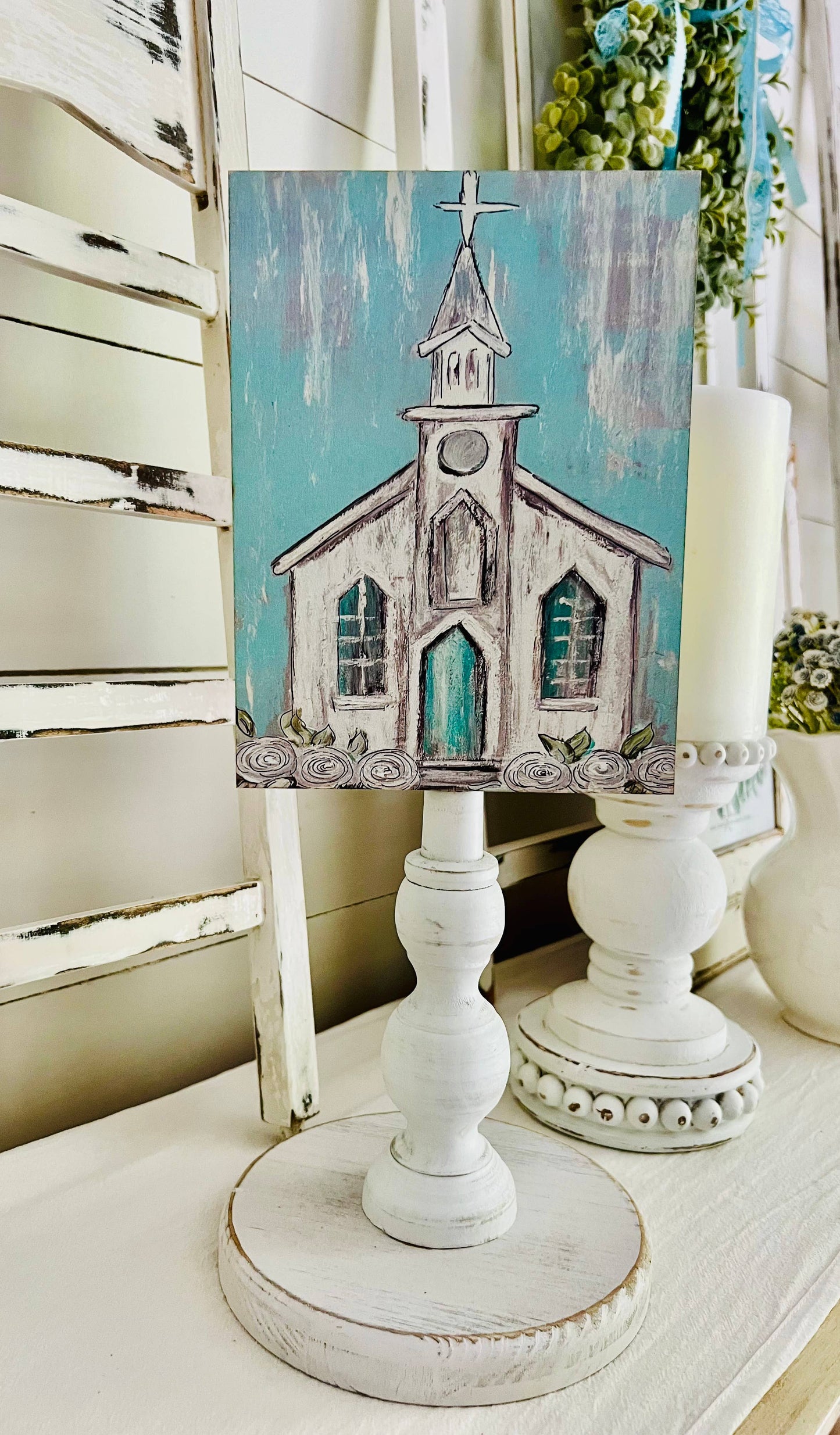 Seasonal & Everyday Toppers: Country Aqua Church