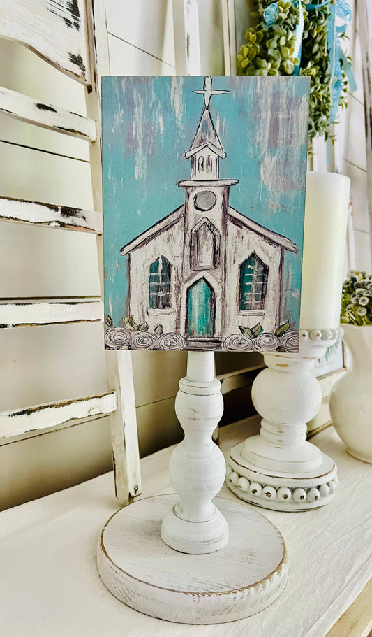 Seasonal & Everyday Toppers: Country Aqua Church