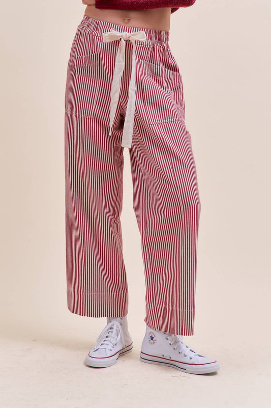 STRIPED WIDE LEG PANTS