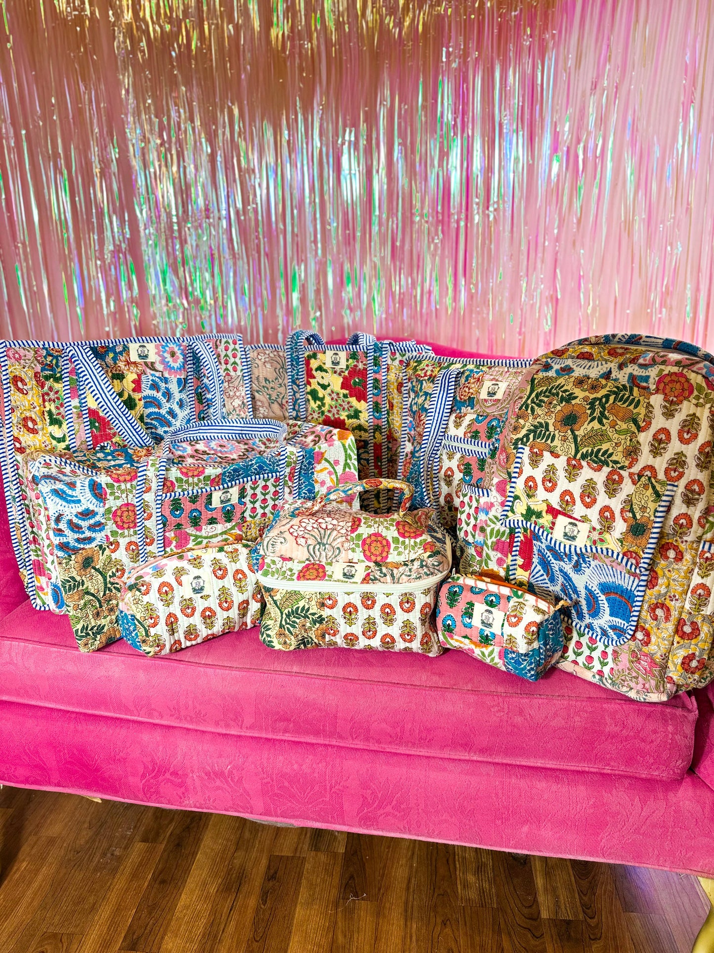 Wildflower Patch | Quilted Cosmetic Bags-set of 3