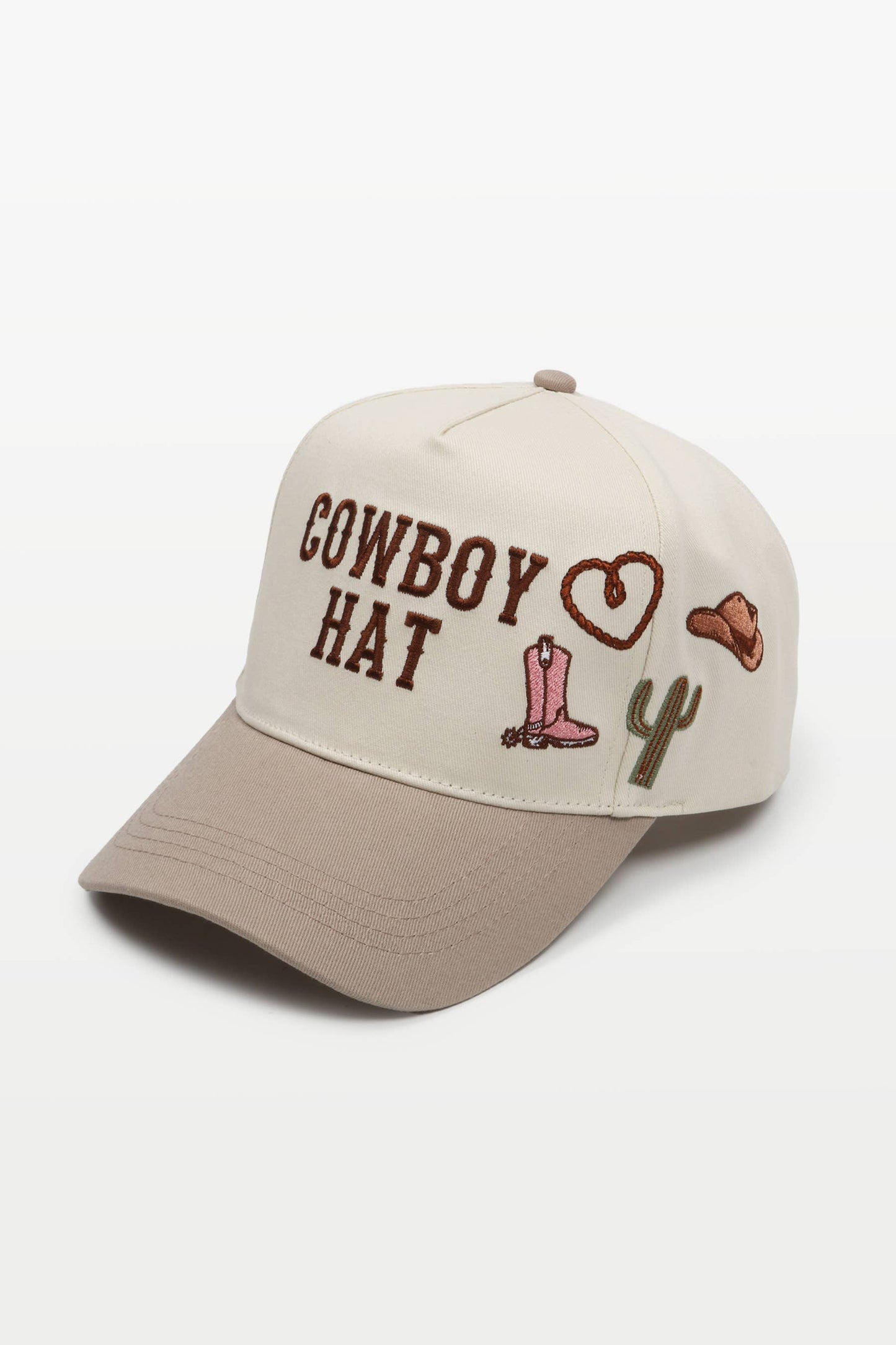 WESTERN COWBOY HAT icons Embroidery Two Tone Baseball Cap