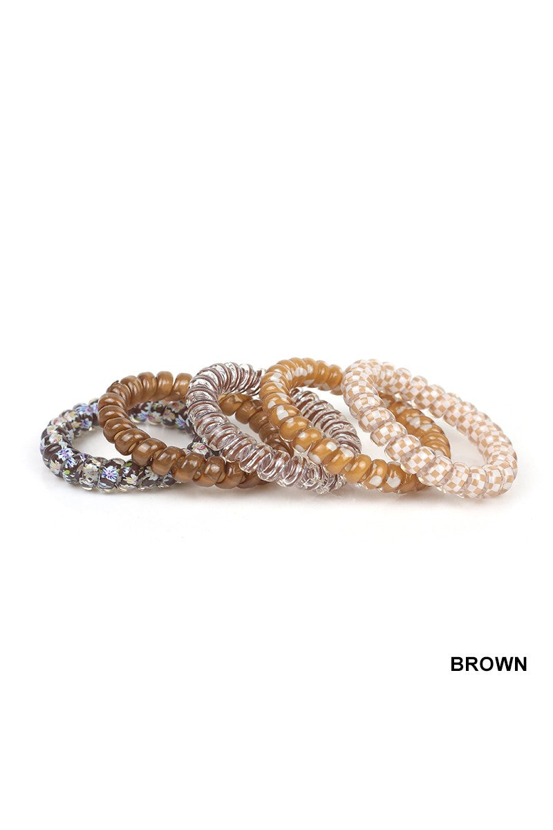 Flower Checker Hair Ties