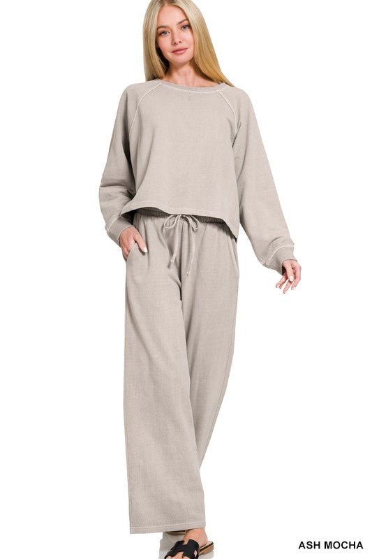 Washed Terry Pants Set