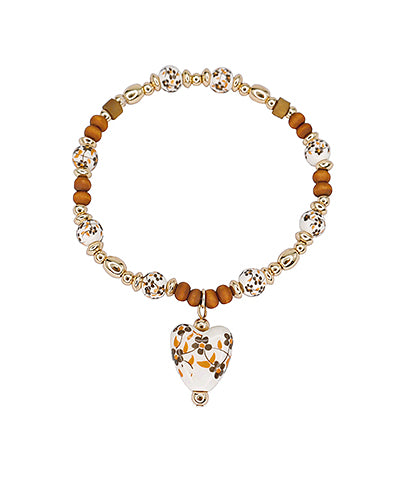 Ceramic & Wood Bead Bracelet