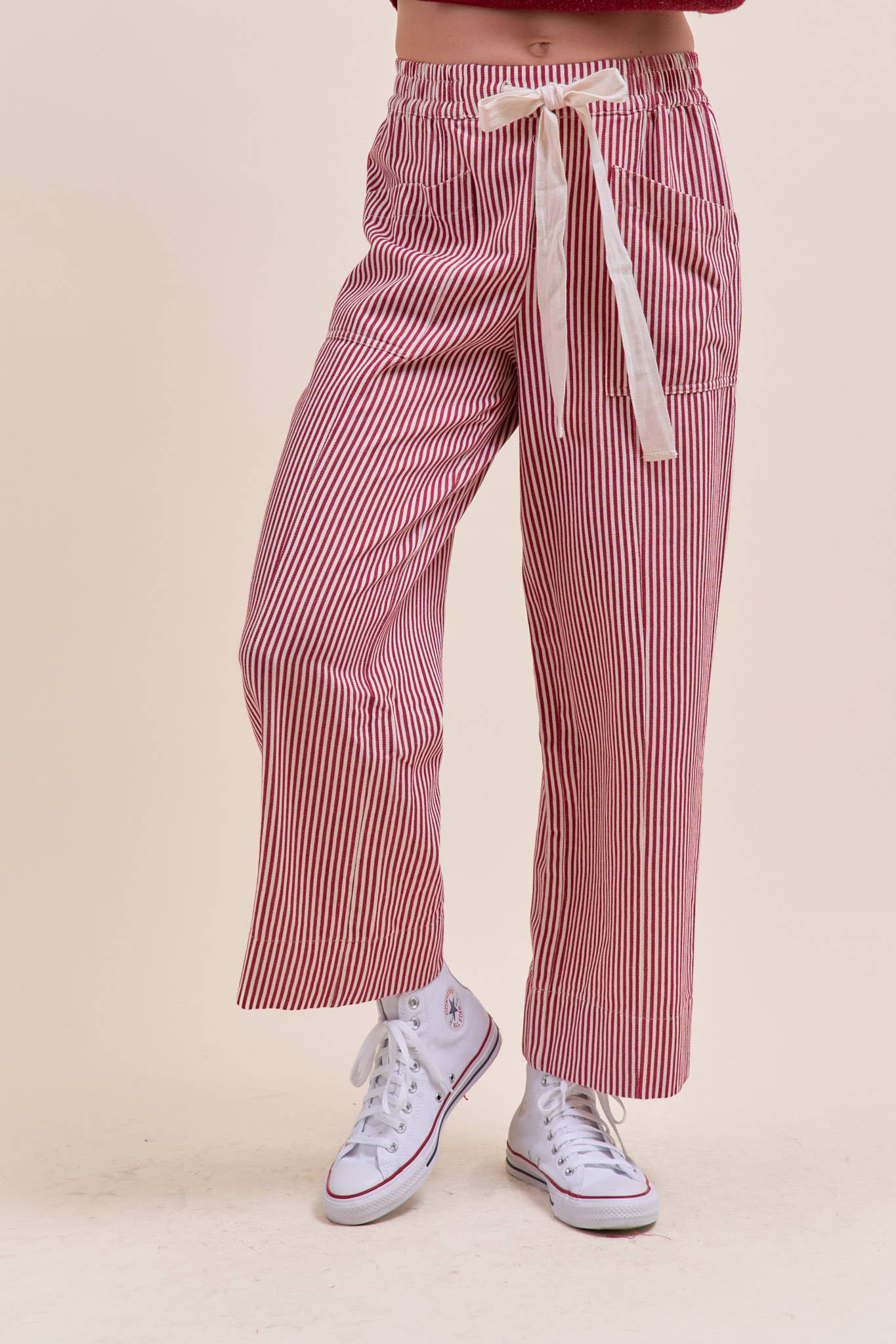 STRIPED WIDE LEG PANTS