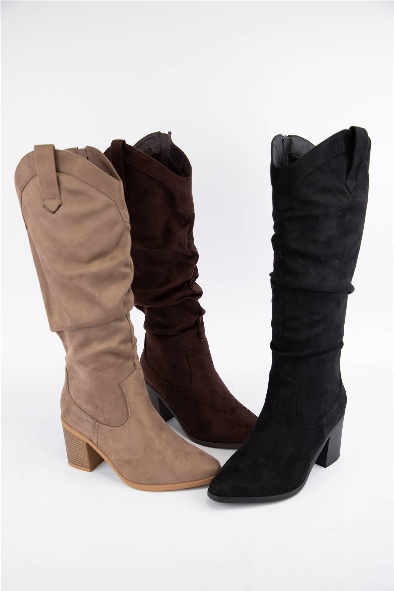 SPEECH-3 SLOUCHY WESTERN BLOCK HEEL BOOTS