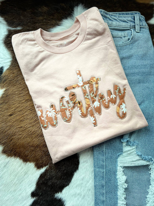 Worthy Floral Applique Tee