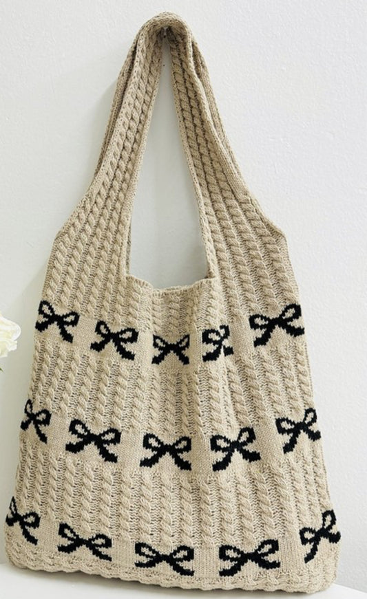 Ribbon Bow Crochet Bag