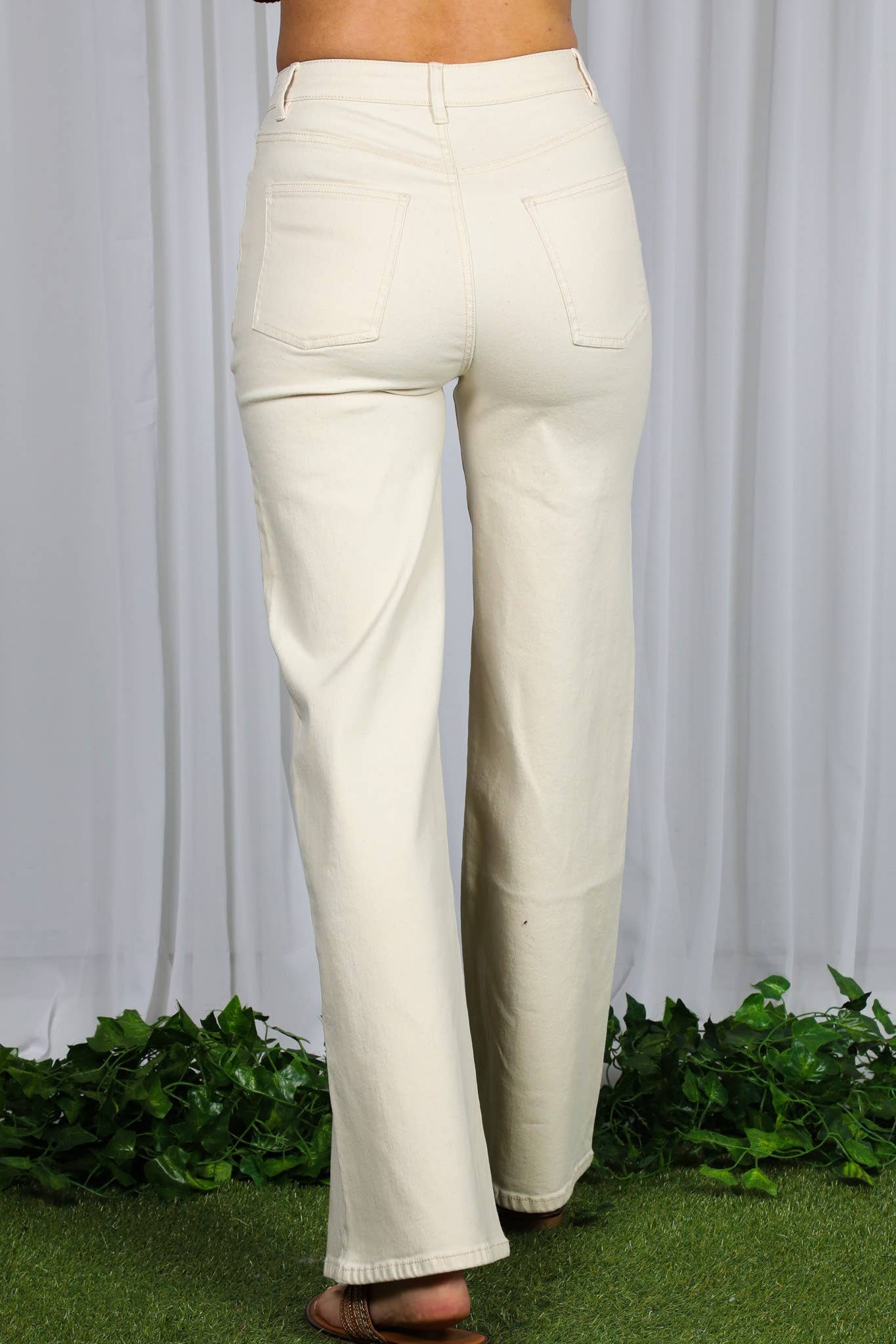 Wide & Loose Straight Leg Cotton Span Long Pants
