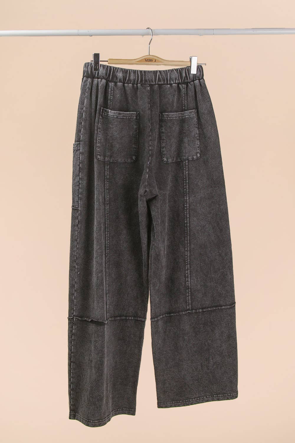 Mineral Washed Wide Leg Casual Comfy Pants