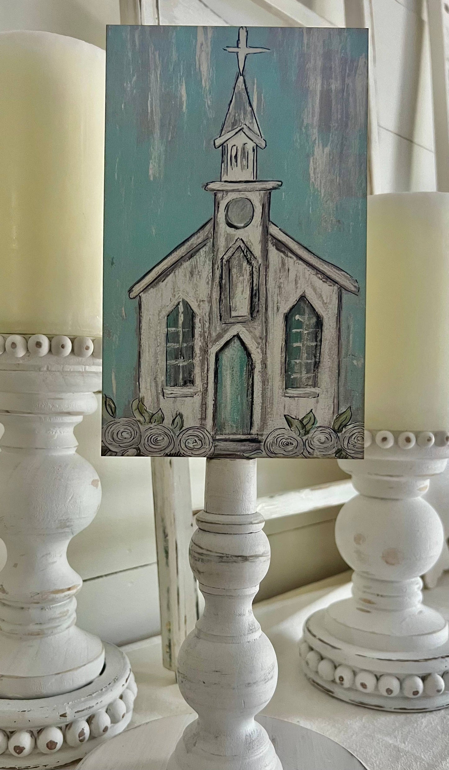 Seasonal & Everyday Toppers: Country Aqua Church