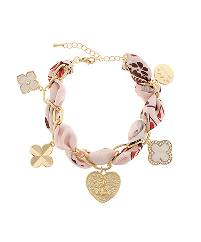 Clover Multi Charm Scarf Chain Bracelet