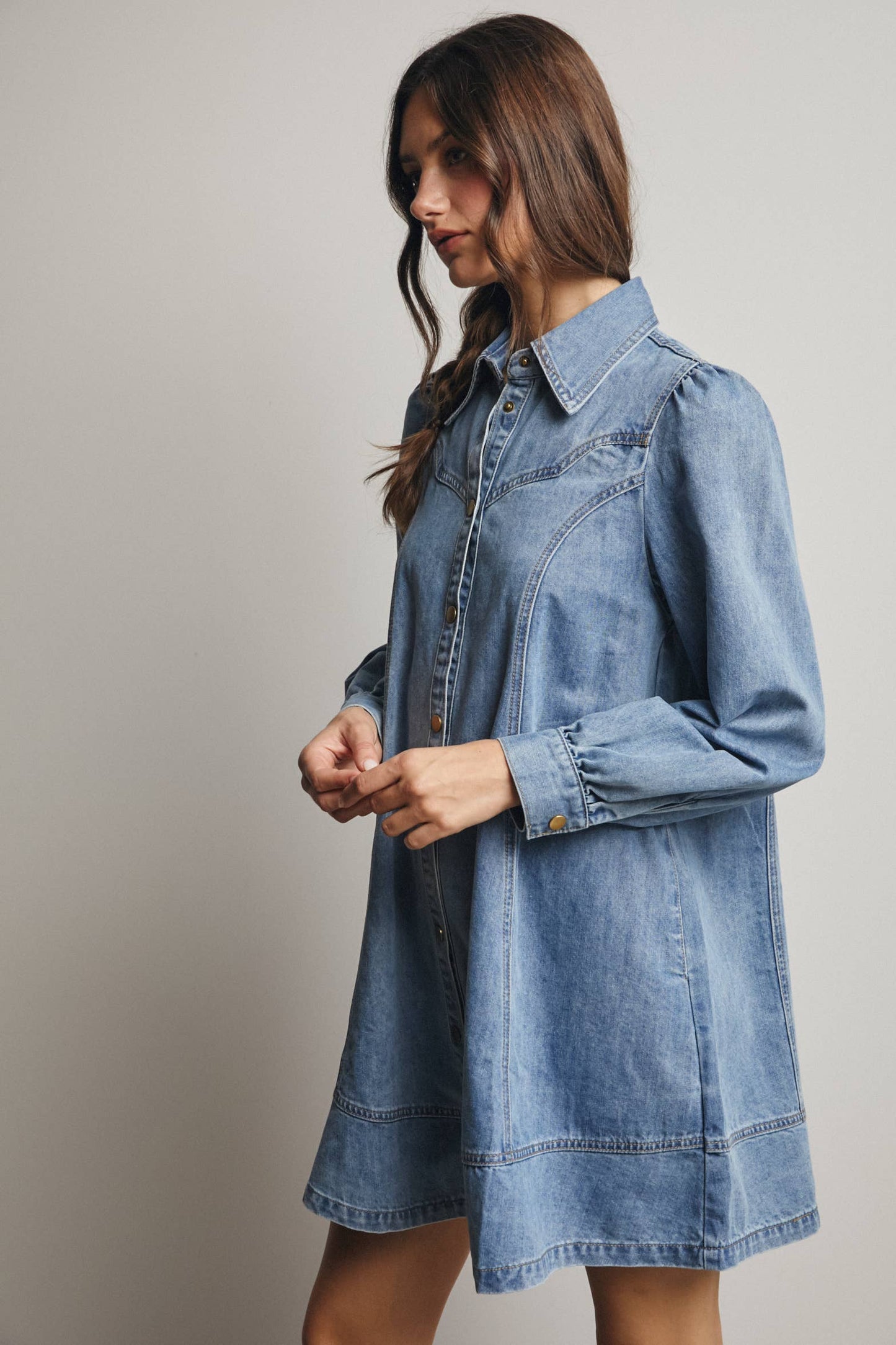 Western Seam Denim Mini Dress