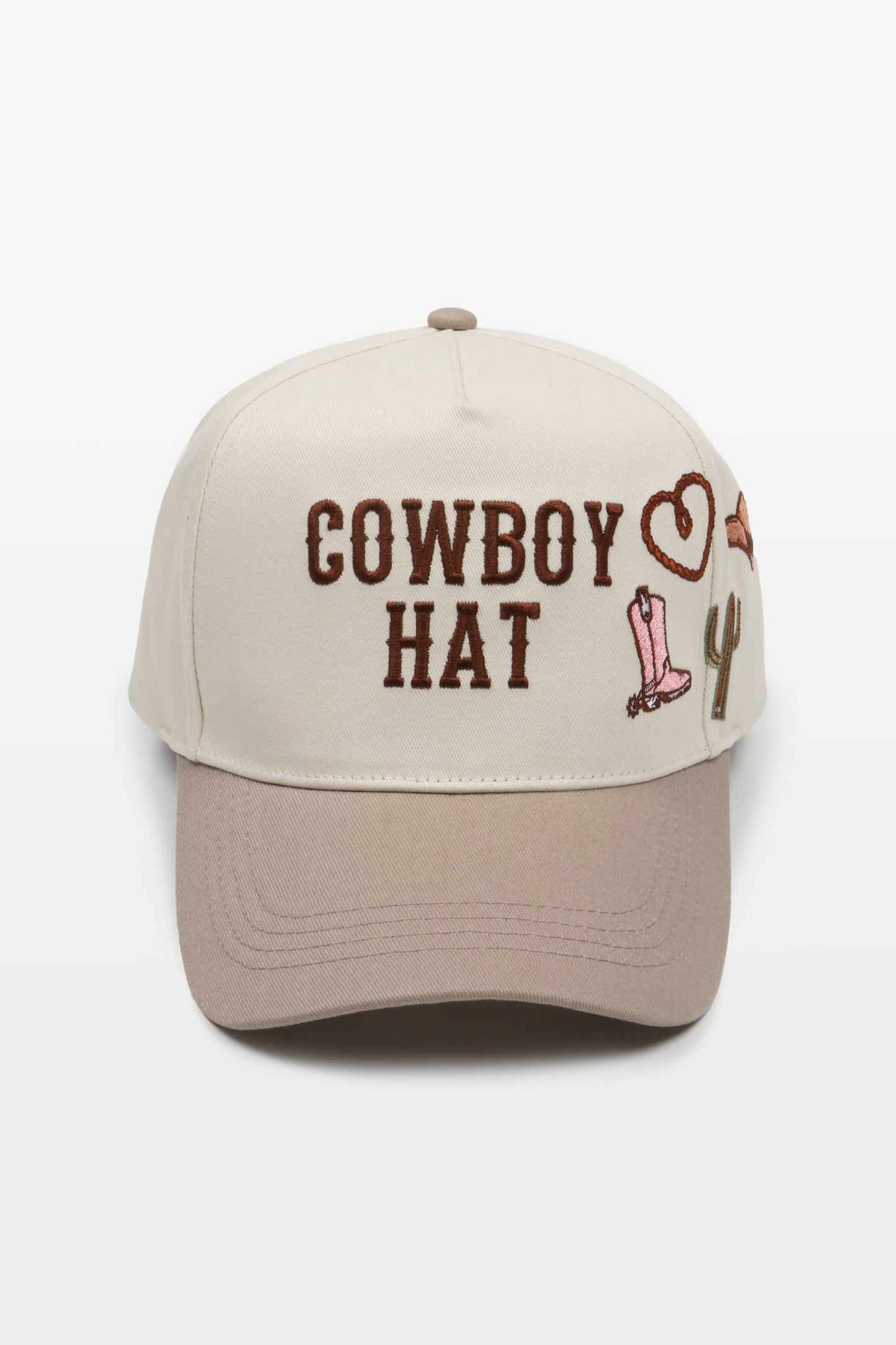WESTERN COWBOY HAT icons Embroidery Two Tone Baseball Cap