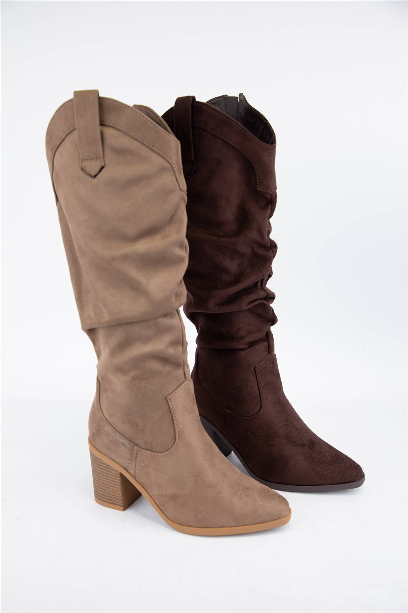SPEECH-3 SLOUCHY WESTERN BLOCK HEEL BOOTS