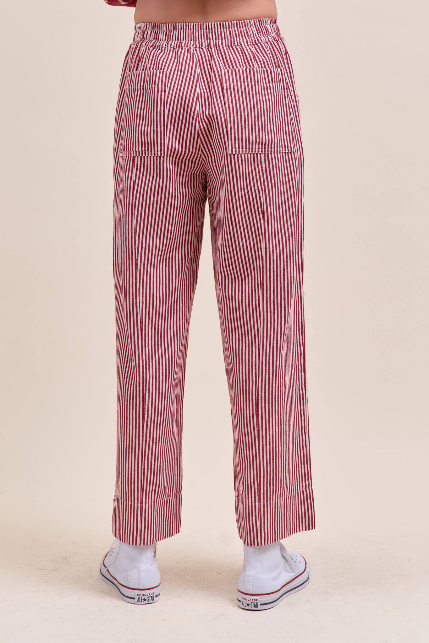 STRIPED WIDE LEG PANTS