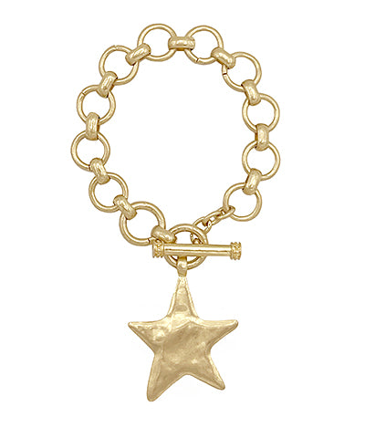 Bold Star Charm Toggle Bracelet