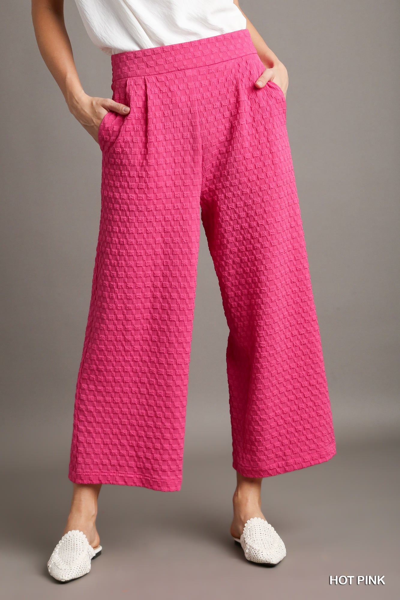 Squared Jacquard Pleated Pants