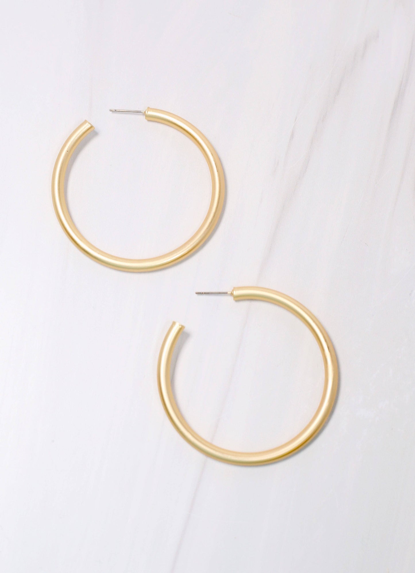 Arden Satin Hoop Earring MATTE GOLD