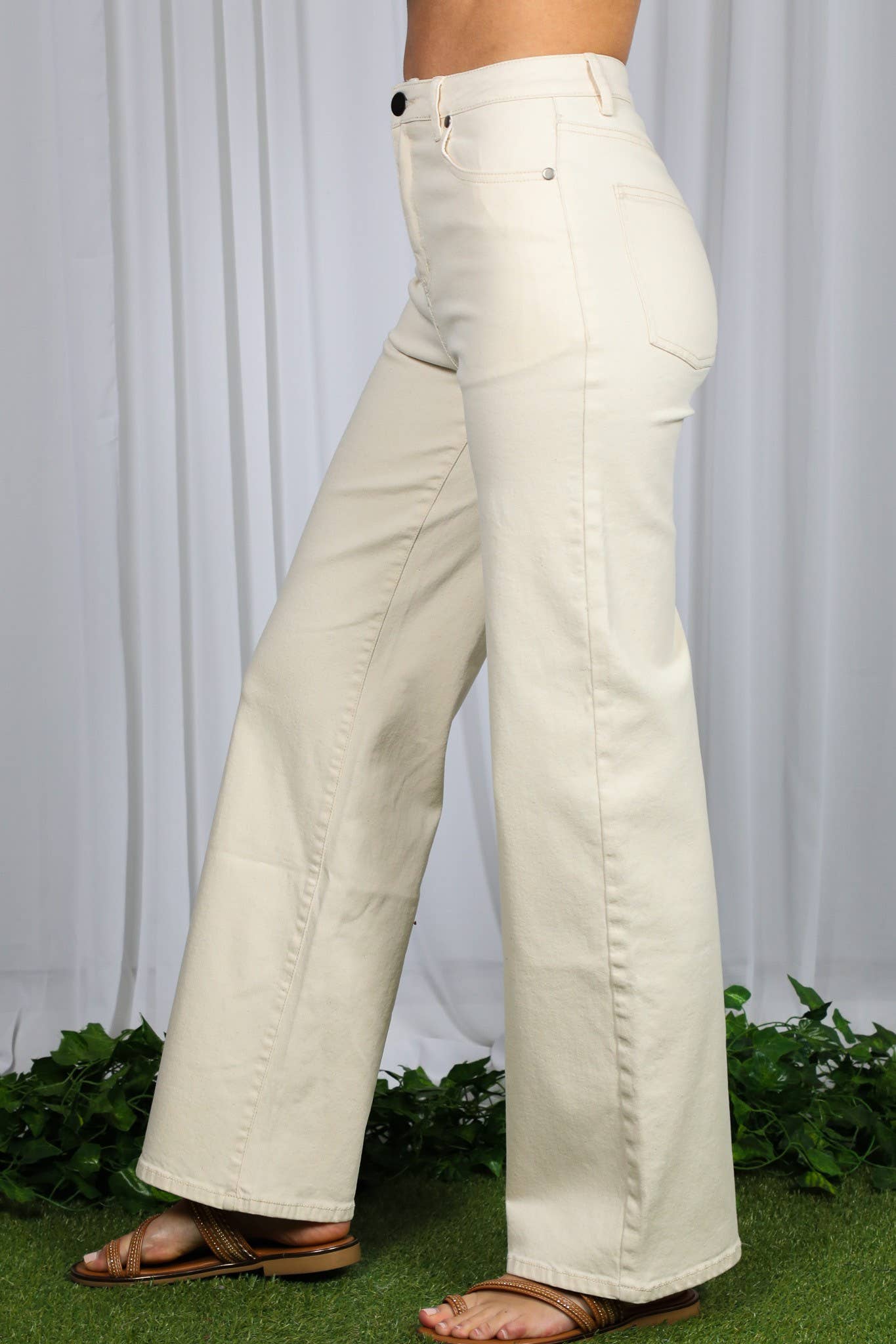 Wide & Loose Straight Leg Cotton Span Long Pants
