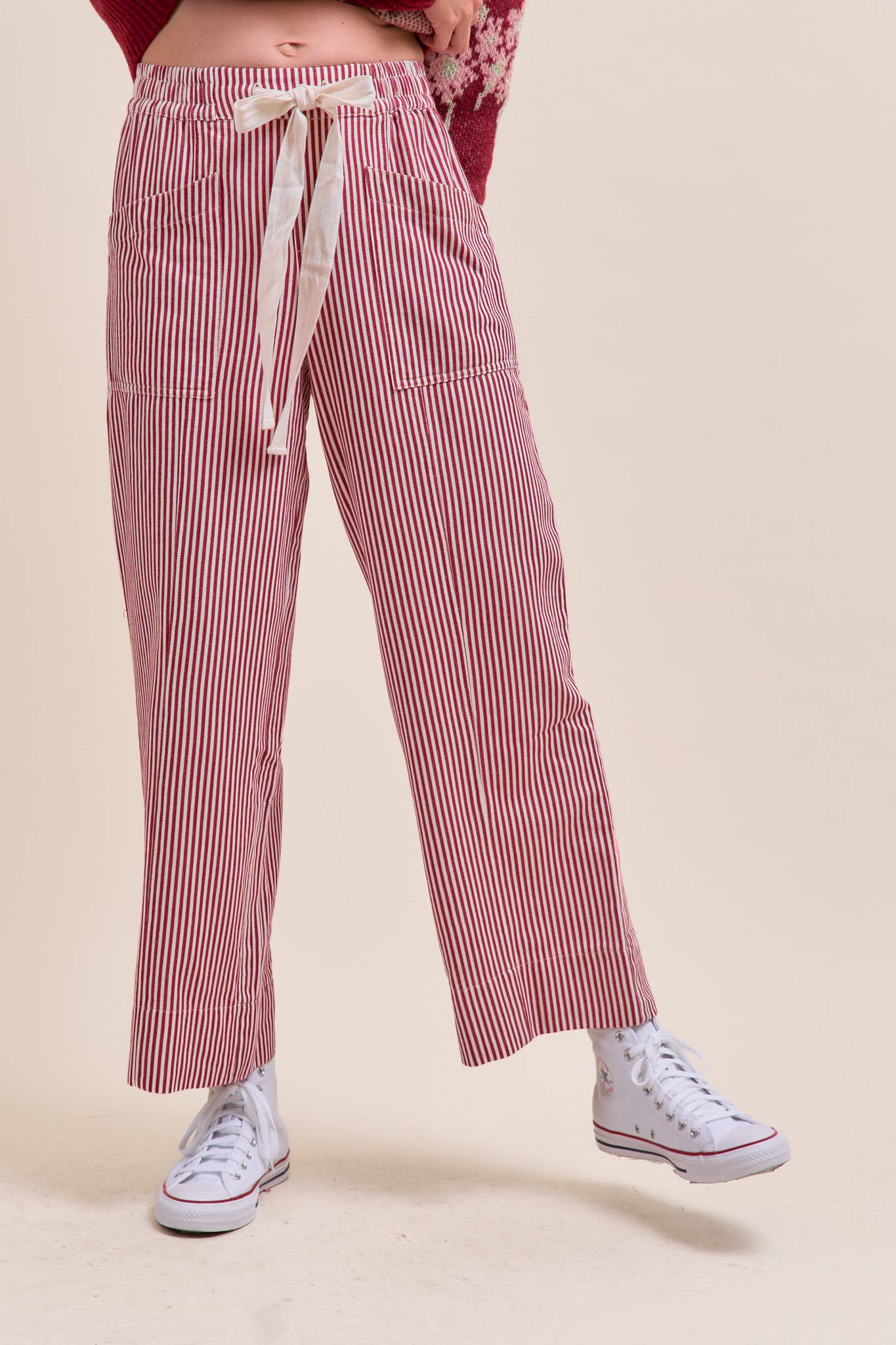 STRIPED WIDE LEG PANTS