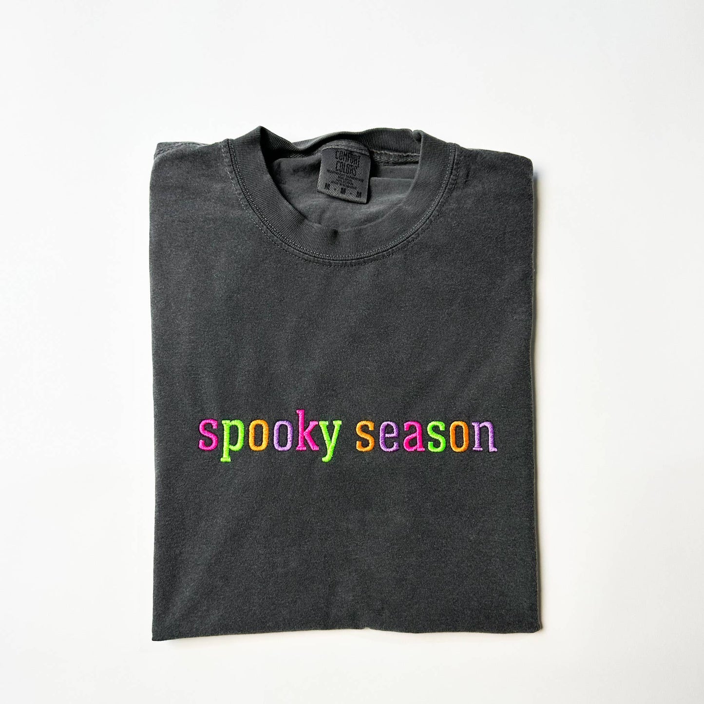 Spooky Season Halloween Embroidery Graphic Tee